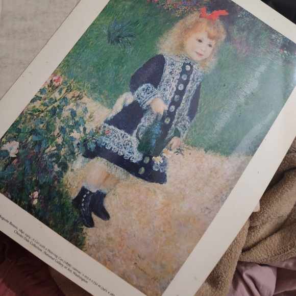 Museum Marked Laminated Renoir Girl Watering Can National Gallery Art Museum - Picture 9 of 12